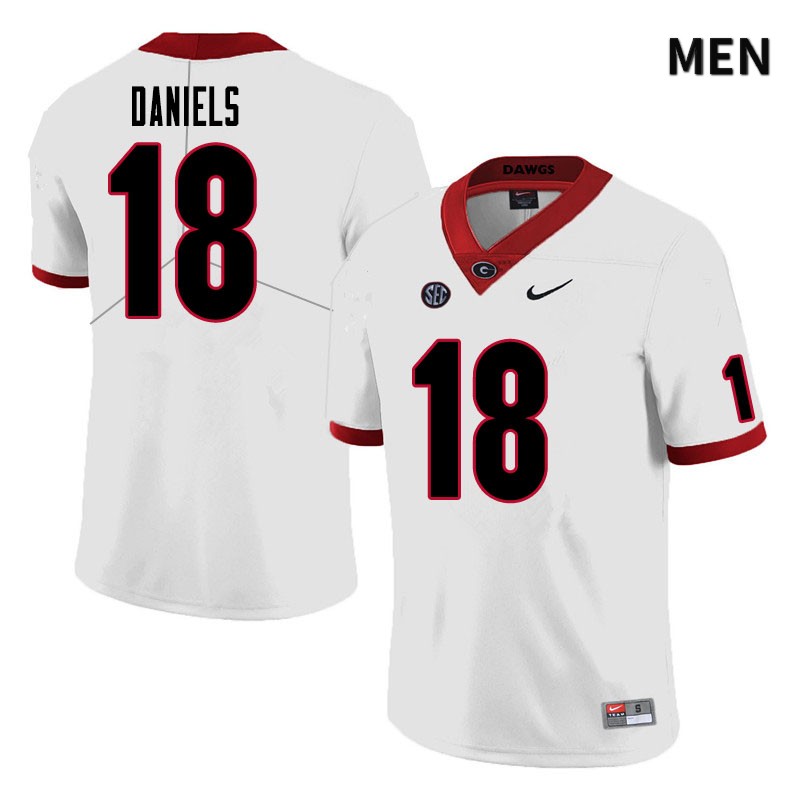 Georgia Bulldogs Men's JT Daniels #18 White Stitched College UGA Football Jersey 23DN017LC